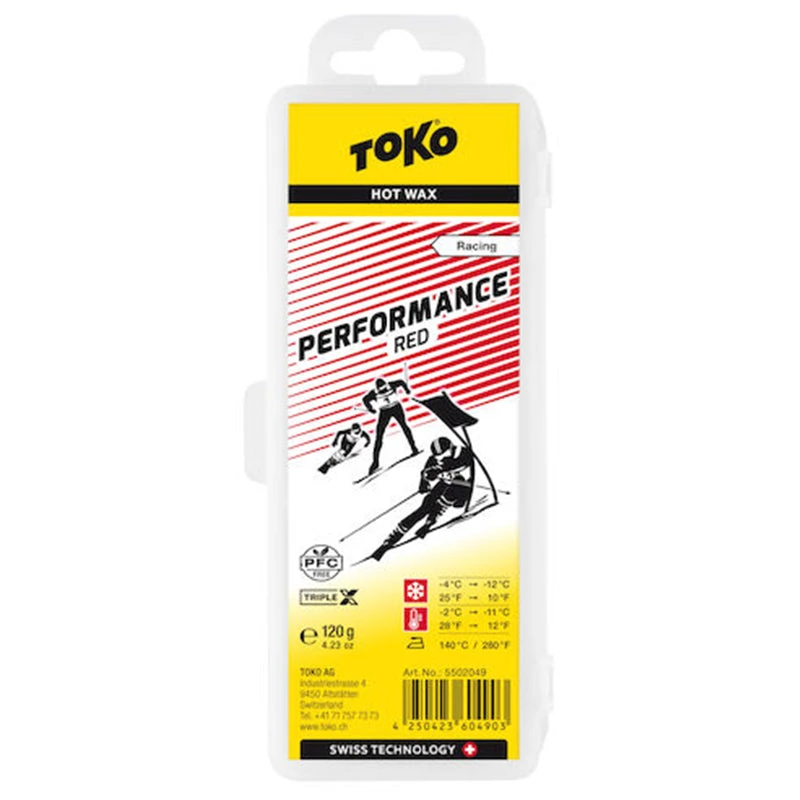 Toko Performance Ski And Snowboard Hot Wax 120g Red - Fluoro Free 1 Toko Performance Ski And Snowboard Hot Wax 120g Red - Fluoro Free