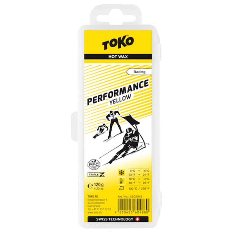 Toko New Performance Ski And Snowboard Hot Wax 120g Yellow - Fluoro Free 1 Toko New Performance Ski And Snowboard Hot Wax 120g Yellow - Fluoro Free
