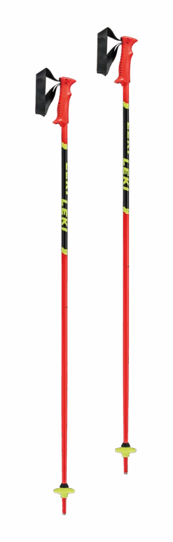 Leki Racing Kids Ski Poles Red Yellow & Black - DISCONTINUED